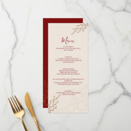 Modern Terracotta Burnt Orange Boho Wedding Menükarte