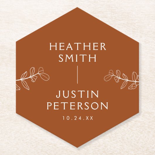 Modern Terracotta Burnt Orange Boho Wedding Napkin Untersetzer (Vorderseite)