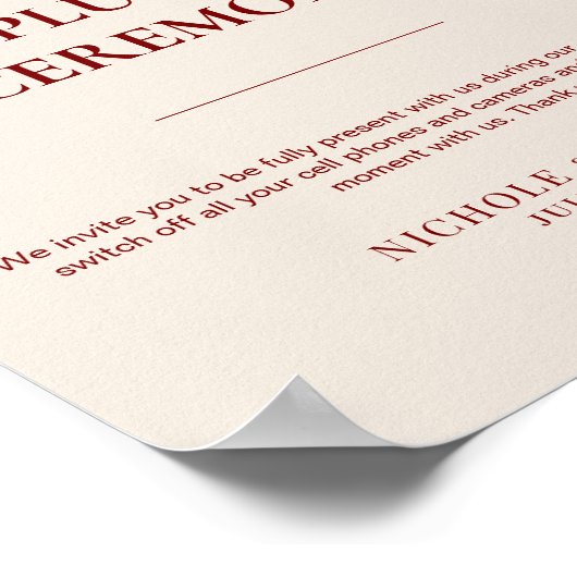 Modern Terracotta Burnt Orange Boho Wedding Poster (Ecke)