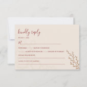 Modern Terracotta Burnt Orange Boho Wedding RSVP Karte (Vorderseite)