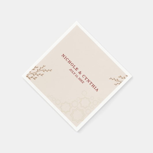 Modern Terracotta Burnt Orange Boho Wedding Serviette (Ecke)