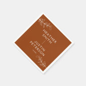 Modern Terracotta Burnt Orange Boho Wedding Serviette (Ecke)