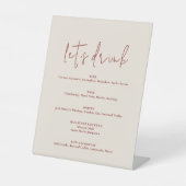 Modern Terracotta Burnt Orange Boho Wedding Sockelschild (Vorderseite)