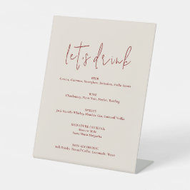 Modern Terracotta Burnt Orange Boho Wedding Sockelschild