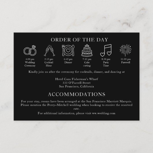 Modern Terracotta Burnt Orange Wedding Timeline Begleitkarte (Vorderseite)