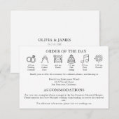 Modern Terracotta Burnt Orange Wedding Timeline Begleitkarte (Vorne/Hinten)