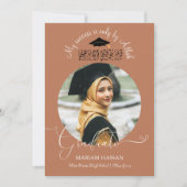 Modern Terracotta Calligraphy Muslim Abschluss Einladung (Vorderseite)