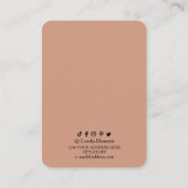 Modern Terracotta Earring Display Card Visitenkarte (Rückseite)