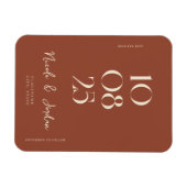 Modern Terracotta Einfache Eleganz Save the Date Magnet (Horizontal)
