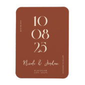 Modern Terracotta Einfache Eleganz Save the Date Magnet (Vertikal)