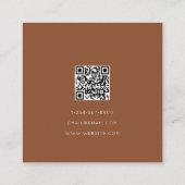 Modern Terracotta Einfache Minimalistische QR-Code Quadratische Visitenkarte (Rückseite)