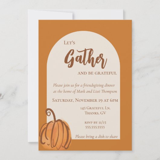 Modern Terracotta Einladung (Vorderseite)