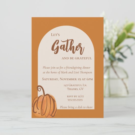 Modern Terracotta Einladung (Stehend Vorderseite)