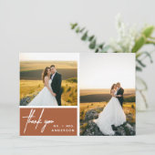 Modern Terracotta Foto Collage Vielen Dank (Stehend Vorderseite)