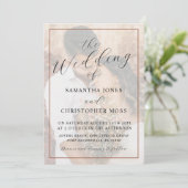 Modern Terracotta Full Photo Wedding Invitation Einladung (Stehend Vorderseite)