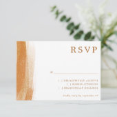 Modern Terracotta Gold Foil Boho Wedding RSVP Karte (Stehend Vorderseite)