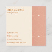 Modern Terracotta Gradient Trendy Makeup Artist Quadratische Visitenkarte (Rückseite)