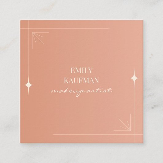 Modern Terracotta Gradient Trendy Makeup Artist Quadratische Visitenkarte (Vorderseite)