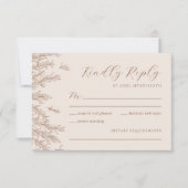 Modern Terracotta Ivory Minimal Blätter Hochzeit RSVP Karte (Vorderseite)