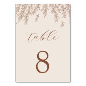 Modern Terracotta Ivory Minimal Blätter Hochzeit Tischnummer (Rückseite)