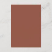 Modern Terracotta Monogram Minimalist Wedding Begleitkarte (Rückseite)