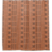 Modern Terracotta Mudcloth African Pattern Duschvorhang (Vorderseite)