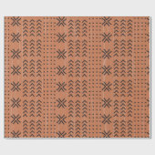 Modern Terracotta Mudcloth African Pattern Geschenkpapier (Flach)