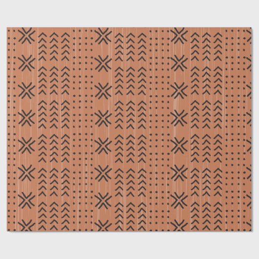 Modern Terracotta Mudcloth African Pattern Geschenkpapier (Flach)