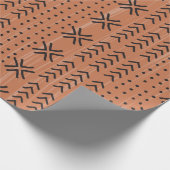 Modern Terracotta Mudcloth African Pattern Geschenkpapier (Ecke)