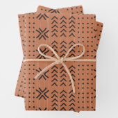 Modern Terracotta Mudcloth African Pattern Geschenkpapier Set (Beispiel)