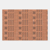 Modern Terracotta Mudcloth African Pattern Geschenkpapier Set (Vorderseite)
