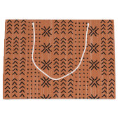 Modern Terracotta Mudcloth African Pattern Große Geschenktüte (Vorderseite)
