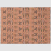 Modern Terracotta Mudcloth African Pattern Seidenpapier (Vorderseite)