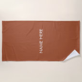 Modern Terracotta name monogram solid schlicht Strandtuch (Vorderseite)