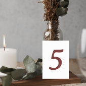Modern Terracotta Number Table Card Tischnummer