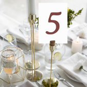 Modern Terracotta Number Table Card Tischnummer