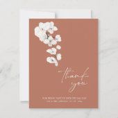 Modern Terracotta Orchid Wedding Vielen Dank Dankeskarte (Vorderseite)