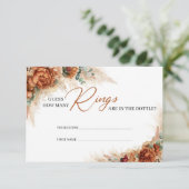 Modern Terracotta pampas boho Schätzung wie viele  Begleitkarte (Stehend Vorderseite)