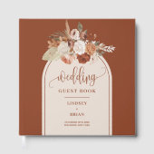 Modern Terracotta Pampas Grass Boho Arch Wedding Gästebuch (Vorderseite)