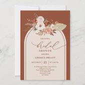 Modern Terracotta Pampas Grass Floral Bridal Einladung (Vorderseite)