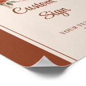 Modern Terracotta Pampas Sage Boho Floral Custom Poster (Ecke)