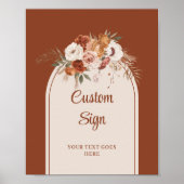 Modern Terracotta Pampas Sage Boho Floral Custom Poster (Vorne)