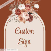 Modern Terracotta Pampas Sage Boho Floral Custom Poster