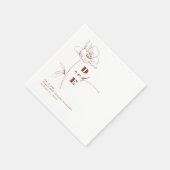 Modern Terracotta Peony Blumen Couple Monogram Serviette (Ecke)
