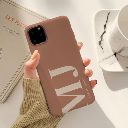 Modern Terracotta Personalisiert Monogram Case-Mate iPhone Hülle
