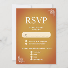 Modern Terracotta Romantic Wedding RSVP Karte
