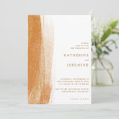 Modern Terracotta Rust Gold Foil Boho Hochzeit Einladung (Stehend Vorderseite)