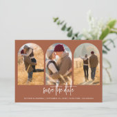 Modern Terracotta Save The Date (Stehend Vorderseite)