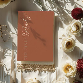 Modern Terracotta Wedding Details Begleitkarte