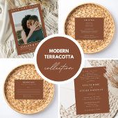 Modern Terracotta Wedding Invitation  Einladung